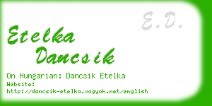 etelka dancsik business card